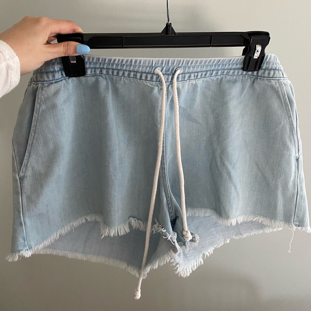 Jean drawstring shorts